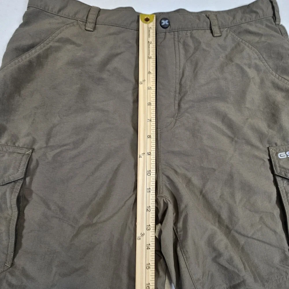 Guide Series Extreme GSX mens olive green cargo shorts size 34 nylon solid flat